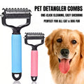 Universal Pet Detangling Comb for Dogs Grooming Tool Double-Sided Stainless Steel for Coat Care & Shedding Removal Easy to Use Essential Grooming
