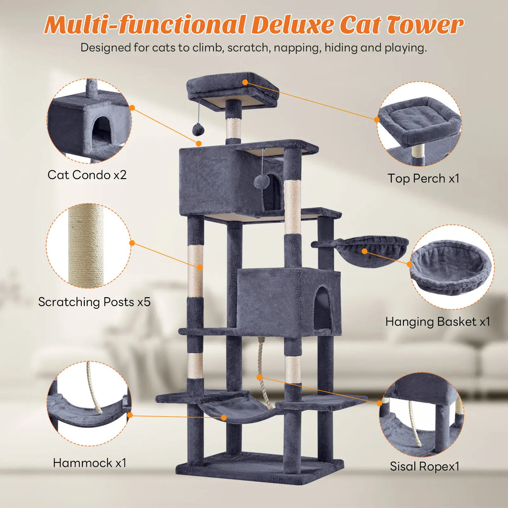 【Dealsforyoudays】 Cat Climbing Shelf, Post Cascading Cat Climbing Shelf, Indoor Playhouse, Cozy Nest, Durable, Space-Saving Design, Gift for Pet Owners