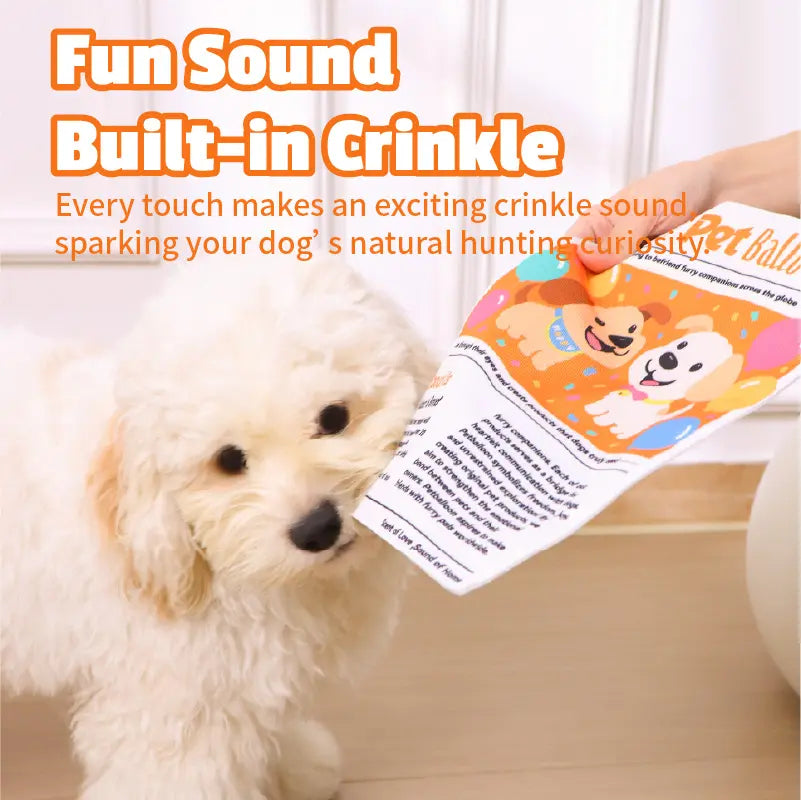 Pet Balloon Durable Newspaper Dog Toy Crinkle Chew for Boredom Relief Thickened Durable Teeth Cleaning Realistic Crinkle Safe Non Toxic Washable Quick Dry Interactive Play