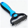 Pet Detangling Comb, Double-Sided Grooming Brush for Dogs & Cats, One-Click Clean Undercoat Rake for Shedding Mats