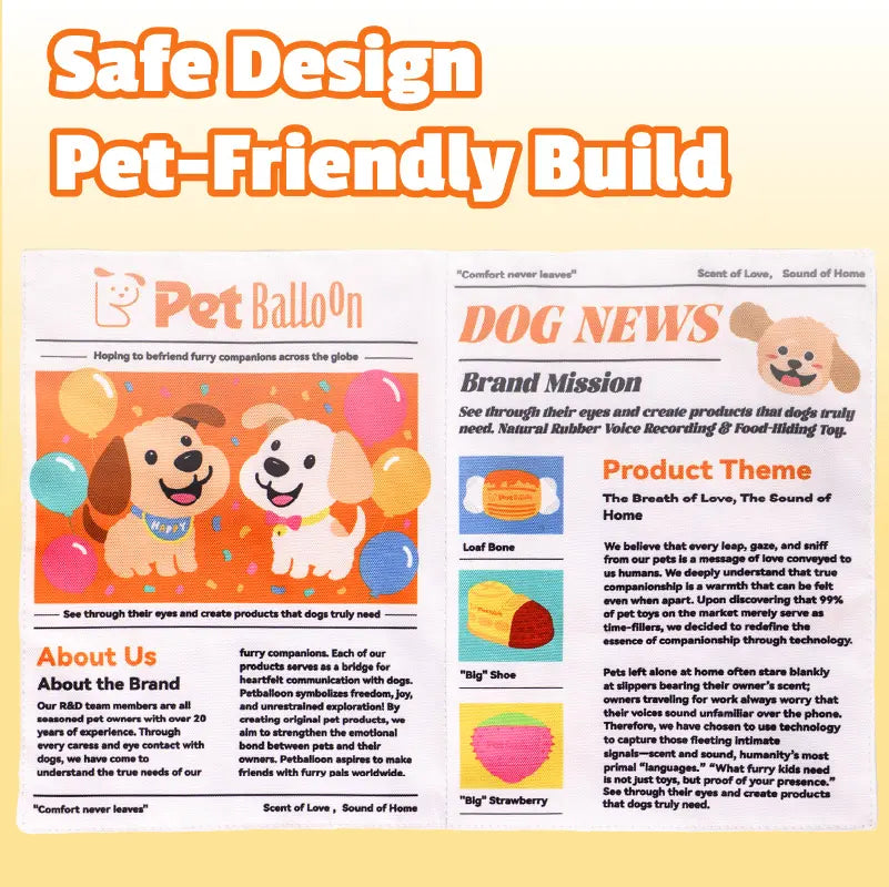 Pet Balloon Durable Newspaper Dog Toy Crinkle Chew for Boredom Relief Thickened Durable Teeth Cleaning Realistic Crinkle Safe Non Toxic Washable Quick Dry Interactive Play