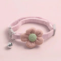 Cute Flower Design Knit Embroidery Pet Collar, Trendy Pet Collar with Bell Feature for Dogs & Cat, Adorable Fashionable Dog & Cat Collar for Pet Decoration
