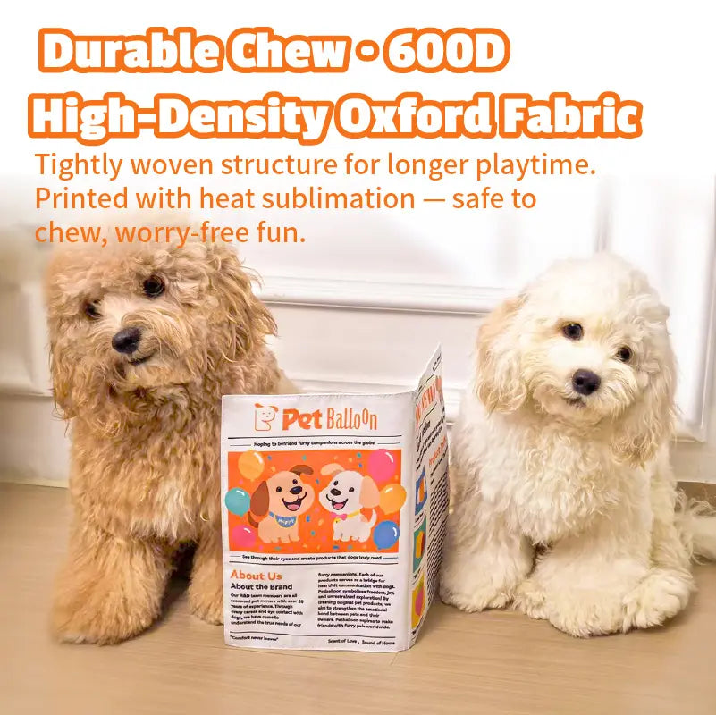 Pet Balloon Durable Newspaper Dog Toy Crinkle Chew for Boredom Relief Thickened Durable Teeth Cleaning Realistic Crinkle Safe Non Toxic Washable Quick Dry Interactive Play
