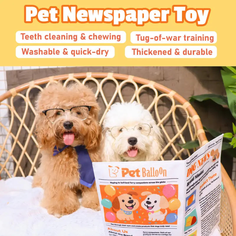 Pet Balloon Durable Newspaper Dog Toy Crinkle Chew for Boredom Relief Thickened Durable Teeth Cleaning Realistic Crinkle Safe Non Toxic Washable Quick Dry Interactive Play