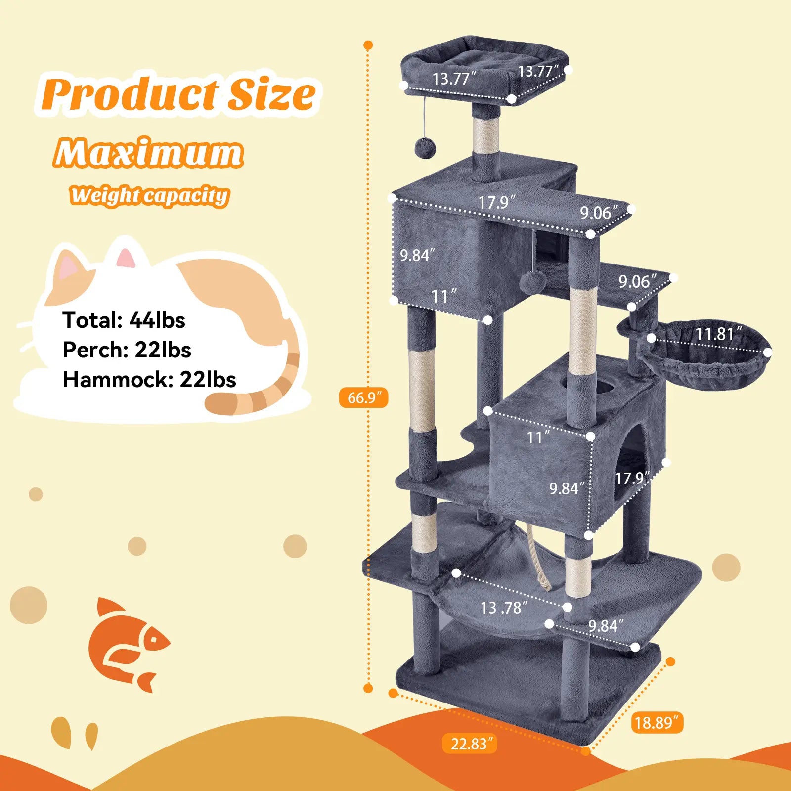 【Dealsforyoudays】 Cat Climbing Shelf, Post Cascading Cat Climbing Shelf, Indoor Playhouse, Cozy Nest, Durable, Space-Saving Design, Gift for Pet Owners