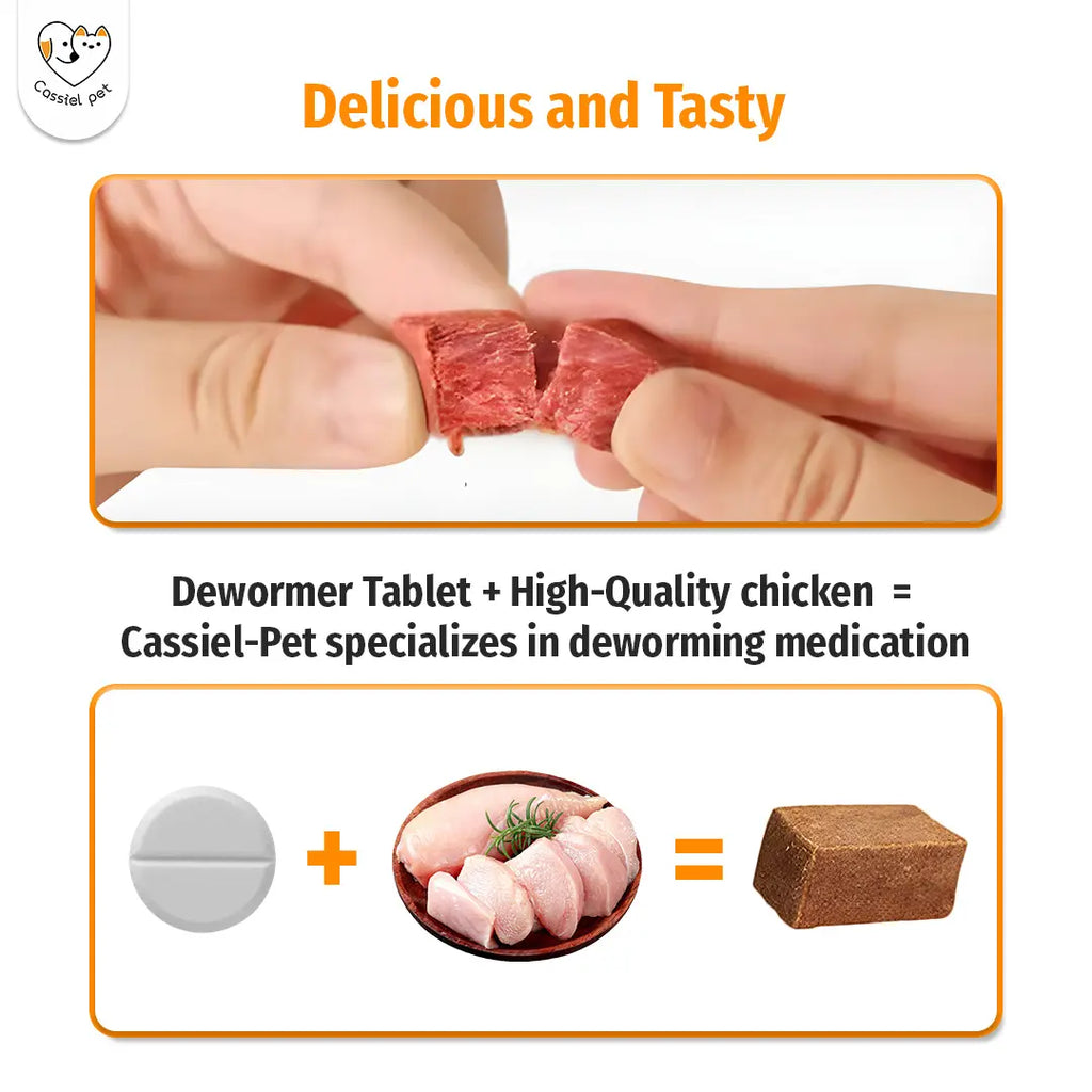 Cassicel-Pet Natural Dog Parasite Support Chews – Easy Feed Herbal Deworming Treats Chicken Flavor Parasite & Wellness Boost Treats Supports Digestive & Skin Health Immune Support