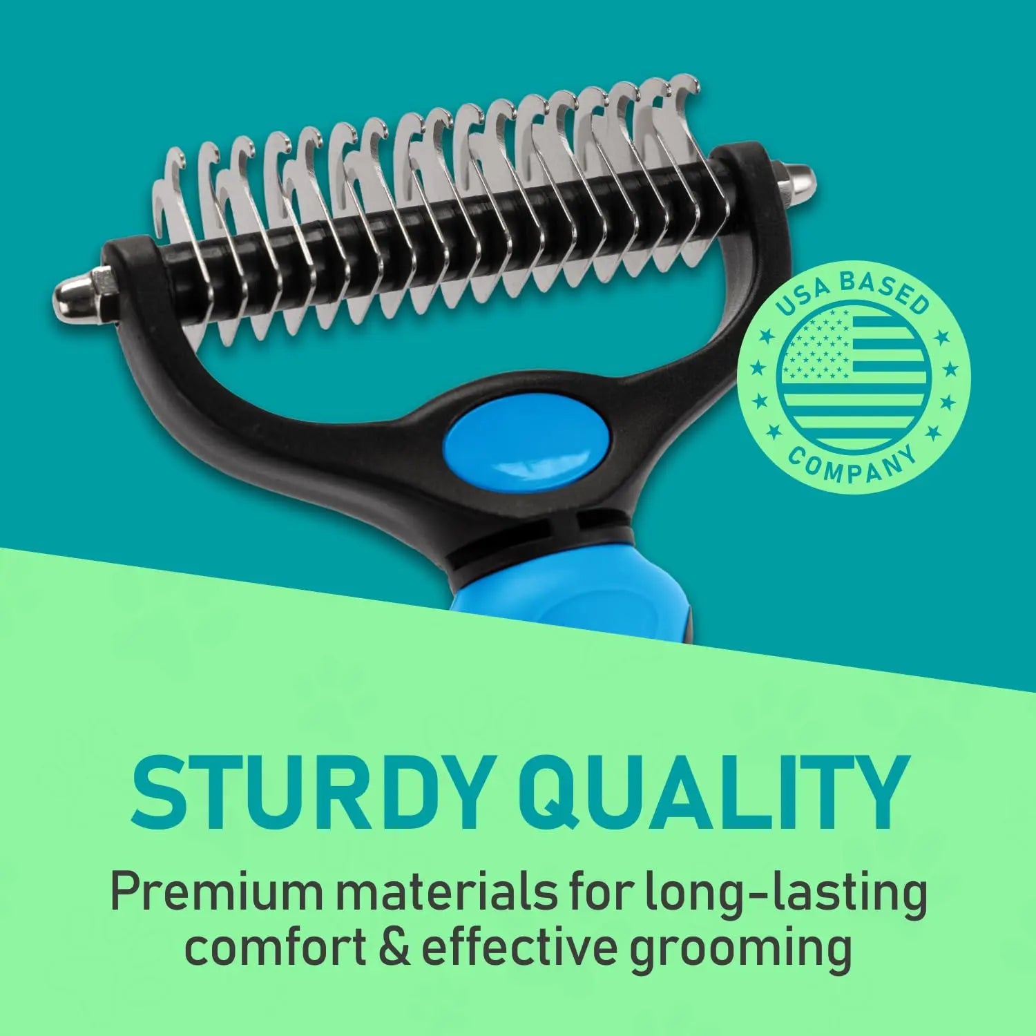 Pet Grooming Brush, Double-Sided Shedding and Deshedding Bottom Rake for Dogs and Cats, Extra-Wide Dog Grooming Brush, Pet Grooming Tool, Self Grooming Brush, Christmas Pet Supplies Gift